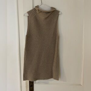 Aritzia Wilfred beige sleeveless turtleneck knit tunic